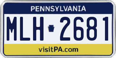 PA license plate MLH2681