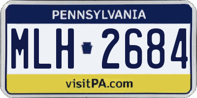 PA license plate MLH2684