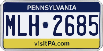 PA license plate MLH2685