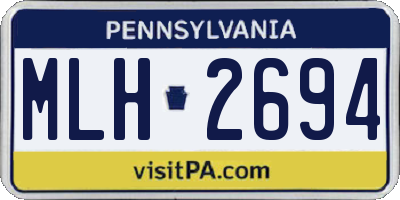 PA license plate MLH2694