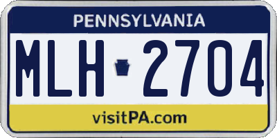 PA license plate MLH2704