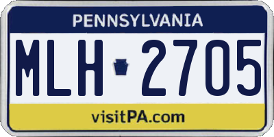 PA license plate MLH2705