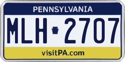 PA license plate MLH2707