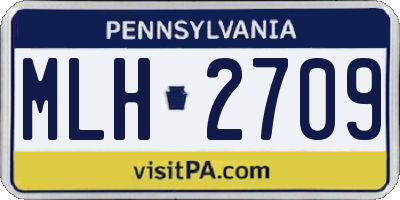 PA license plate MLH2709