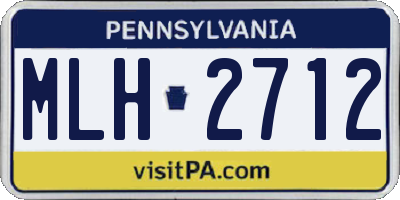 PA license plate MLH2712