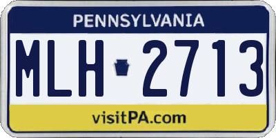 PA license plate MLH2713