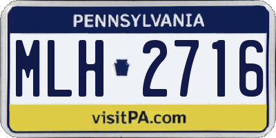 PA license plate MLH2716