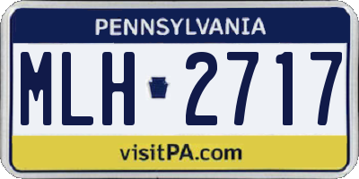 PA license plate MLH2717