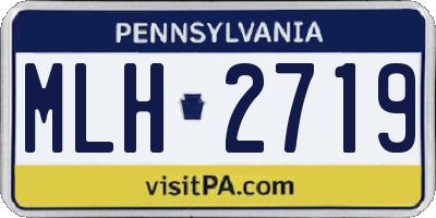PA license plate MLH2719