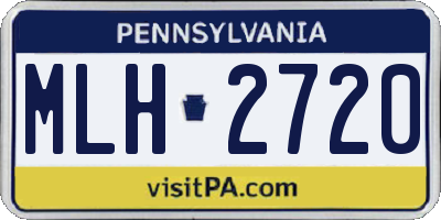 PA license plate MLH2720