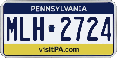 PA license plate MLH2724
