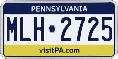 PA license plate MLH2725