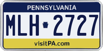 PA license plate MLH2727