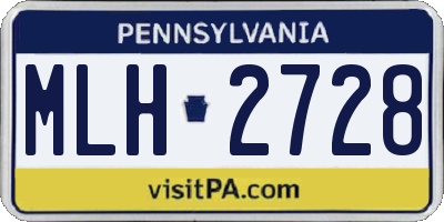 PA license plate MLH2728