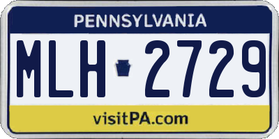 PA license plate MLH2729