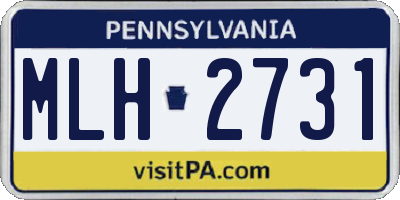 PA license plate MLH2731