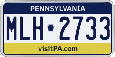 PA license plate MLH2733