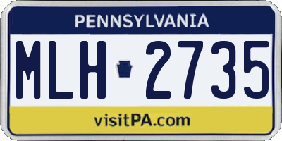 PA license plate MLH2735