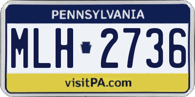 PA license plate MLH2736