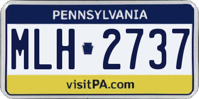 PA license plate MLH2737