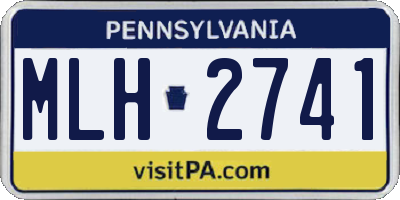 PA license plate MLH2741