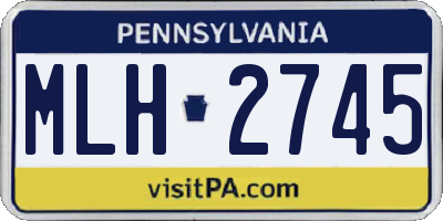 PA license plate MLH2745