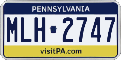 PA license plate MLH2747