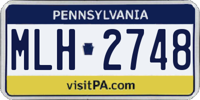 PA license plate MLH2748