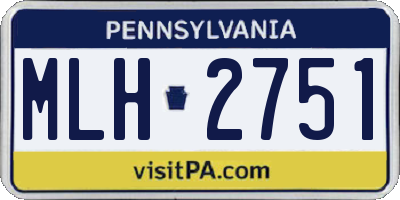 PA license plate MLH2751
