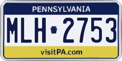 PA license plate MLH2753