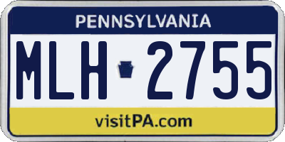 PA license plate MLH2755