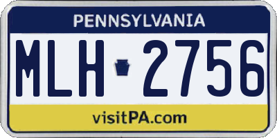 PA license plate MLH2756
