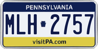 PA license plate MLH2757
