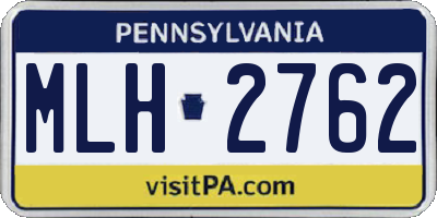 PA license plate MLH2762