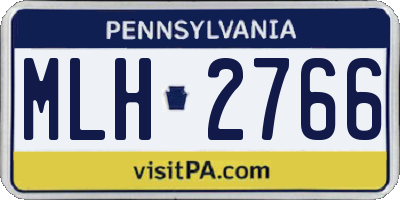 PA license plate MLH2766