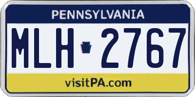 PA license plate MLH2767