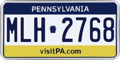 PA license plate MLH2768