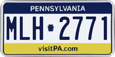 PA license plate MLH2771