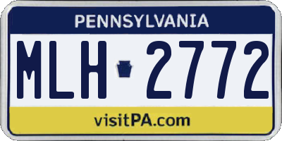 PA license plate MLH2772