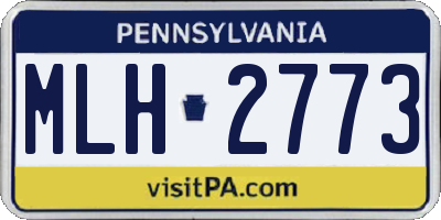 PA license plate MLH2773