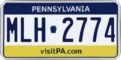 PA license plate MLH2774