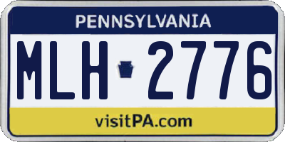 PA license plate MLH2776
