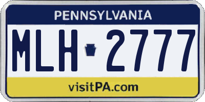 PA license plate MLH2777