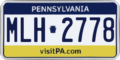 PA license plate MLH2778