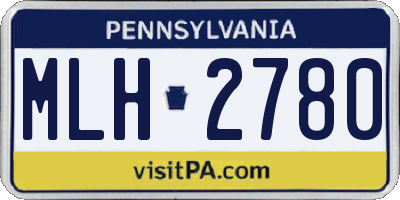 PA license plate MLH2780