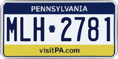 PA license plate MLH2781