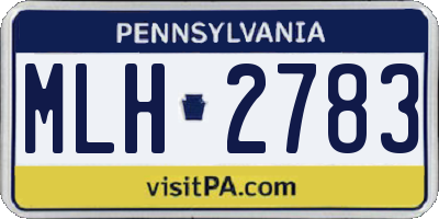 PA license plate MLH2783