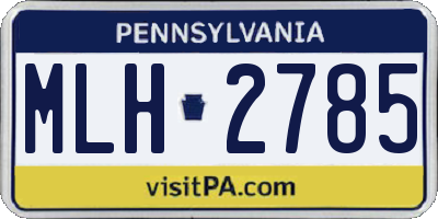 PA license plate MLH2785