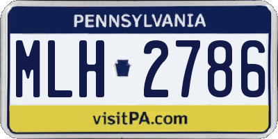 PA license plate MLH2786