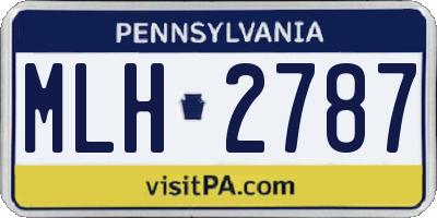 PA license plate MLH2787